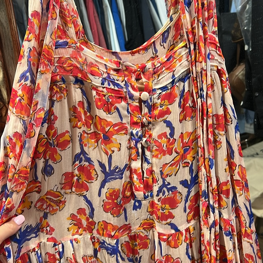 Natalie Martin Jasmine Maxi Dress Water Color Clementine XS - Picture 7 of 9